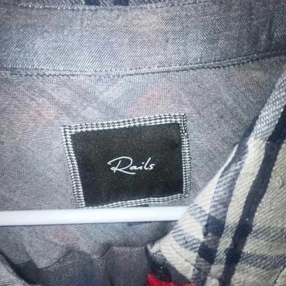 Rails Hunter Plaid Button Down White/Red/Blue Shirt - Picture 3 of 3